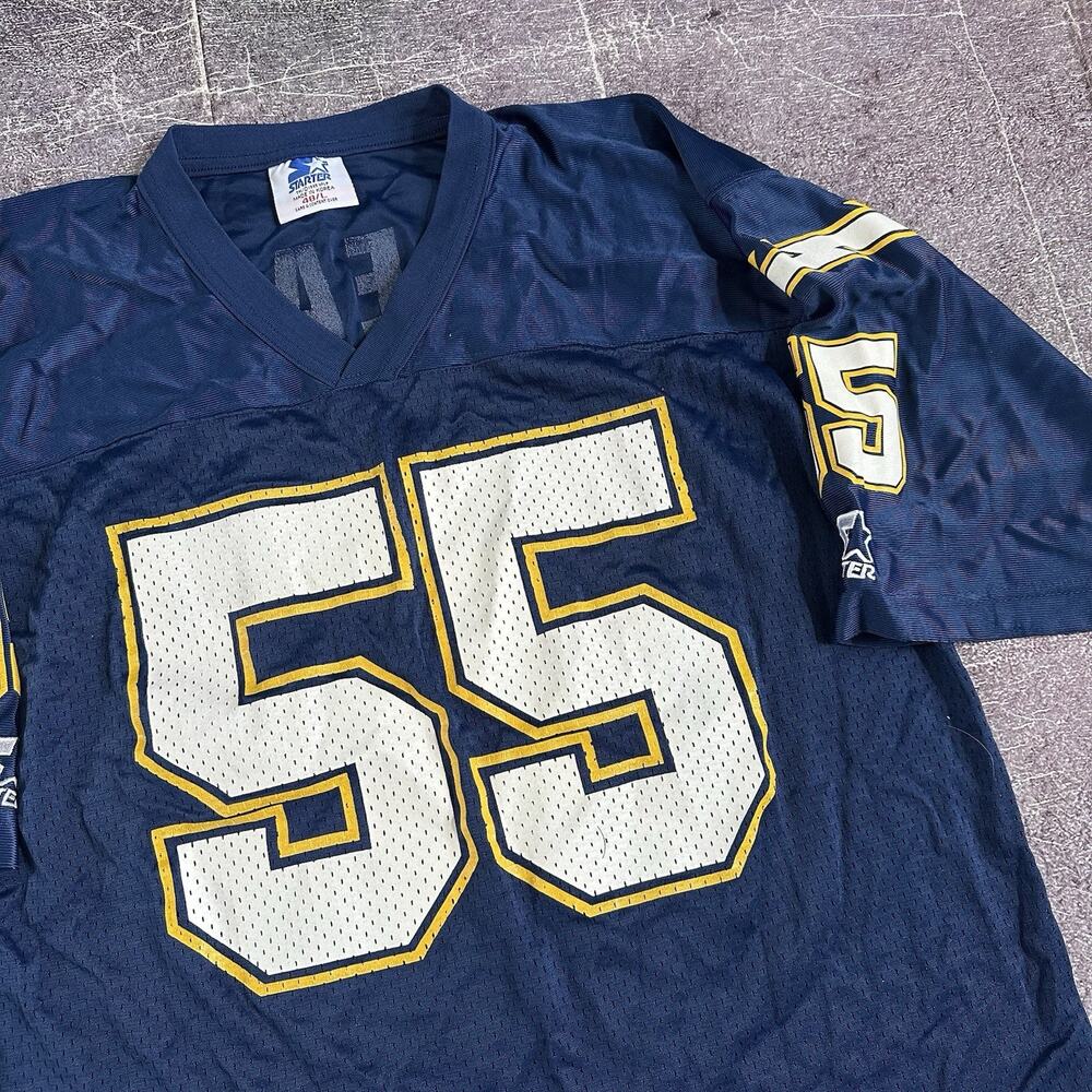 Men's Vintage 90's Starter San Diego Chargers Junior Seau Blue Jersey Sz L (48) - Picture 2 of 4